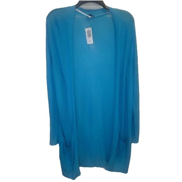 Torrid Women’s Blue Open Front Long Sleeve Cardigan Sweater Sz 1X(14-16) NEW - Picture 1 of 8